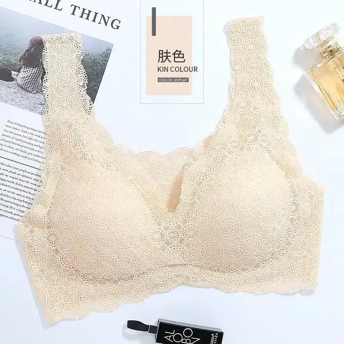 Soutien-gorge Sexy avec coussinets pour femmes, soutien-gorge de sommeil sans couture, grande taille