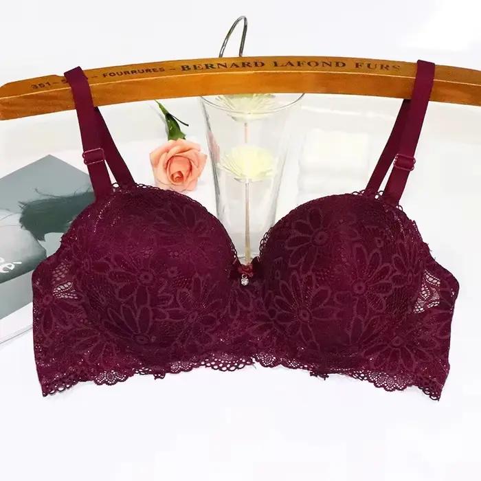Soutien-gorge en dentelle pour femmes, grande tasse 1/2, sous-vêtements Sexy à armatures florales, P