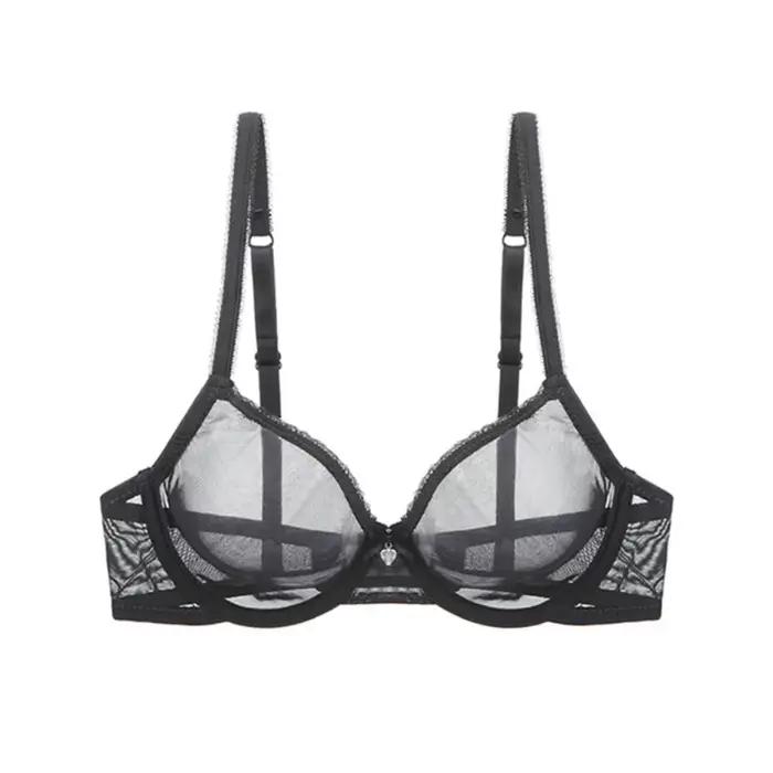 Soutien-gorge Transparent en maille entièrement transparente, Ultra-fin, Transparent, doux, à armatu
