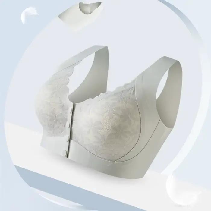 Bouton avant sans marques rassemblement mère soutien-gorge personnes âgées gilet femmes d'âge moyen 