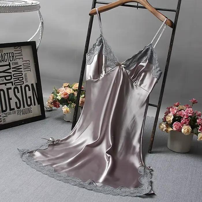 Chemise de nuit sexy en dentelle patchwork pour femmes, lingerie de nuit, vêtements de nuit sexy, vê