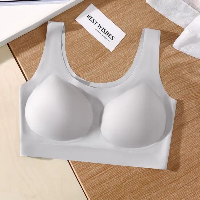 Soutien-gorge de nuit en soie glacée pour femme, lingerie sexy, débardeur sans couture, sous-vêtemen