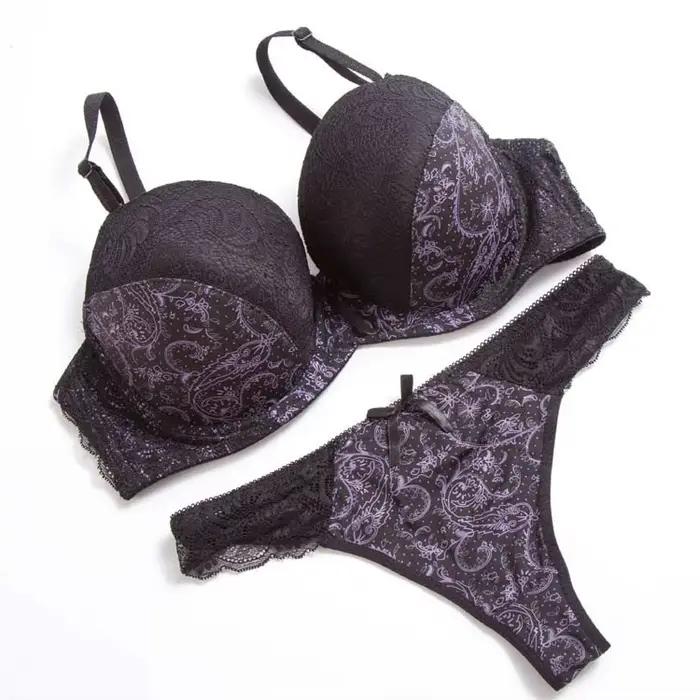 Ensemble de soutiens-gorge push-up sexy en dentelle pour grandes tailles (70, 75, 80, 85, 90, 95C, D