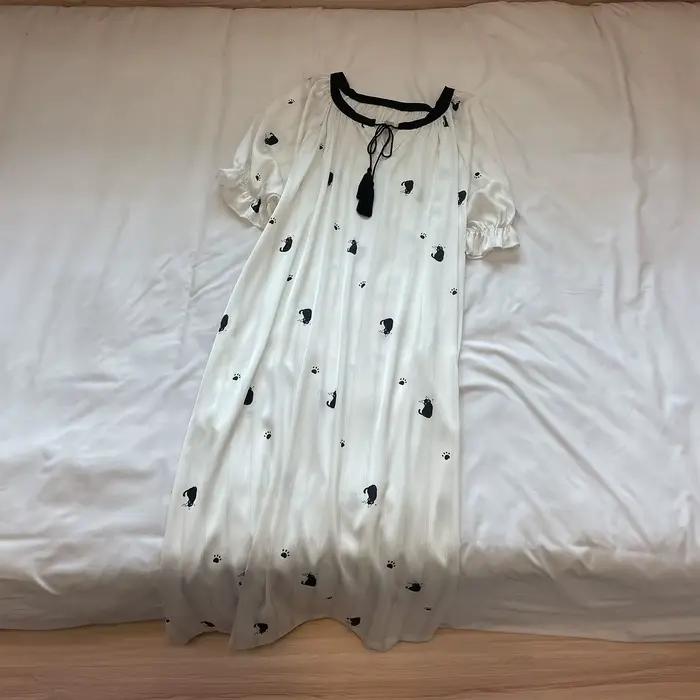 Chemise de nuit en soie glacée pour femme, nouvelle collection été, ample, grande taille, fraîche et