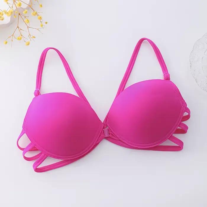Soutien-gorge dos nu d'été femmes boucle avant sans fil Sexy beau dos sangle croisée soutien-gorge s