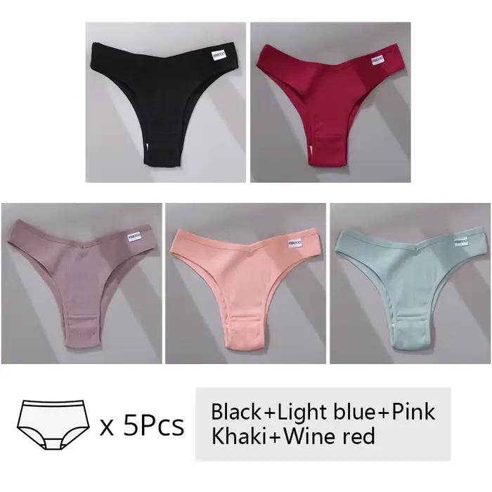 5 pièces/ensemble femmes coton culotte brésilienne taille V sous-vêtements féminins sous-vêtements c