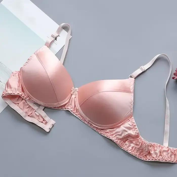 Soutien-gorge confortable en soie Double face sans jantes en acier pour femmes, bonnet B, fin, surdi