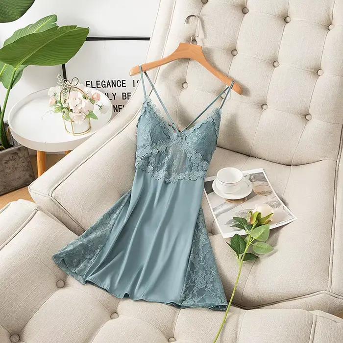2 pièces Kimono Robe ensemble femmes Satin vêtements de nuit chemise de nuit Sexy décontracté vêteme