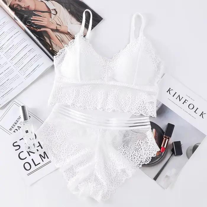 Femmes dentelle soutien-gorge et slips ensemble femme Sexy ensemble de Lingerie dentelle Bralette ha
