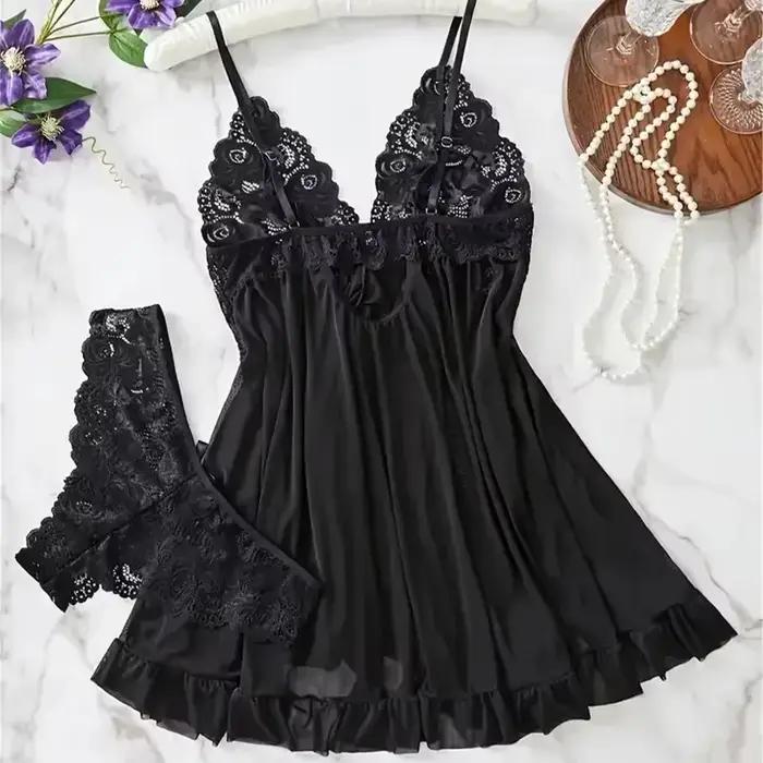 Ensemble de lingerie rouge sexy, sous-vêtements érotiques transparents, ensemble soutien-gorge et cu