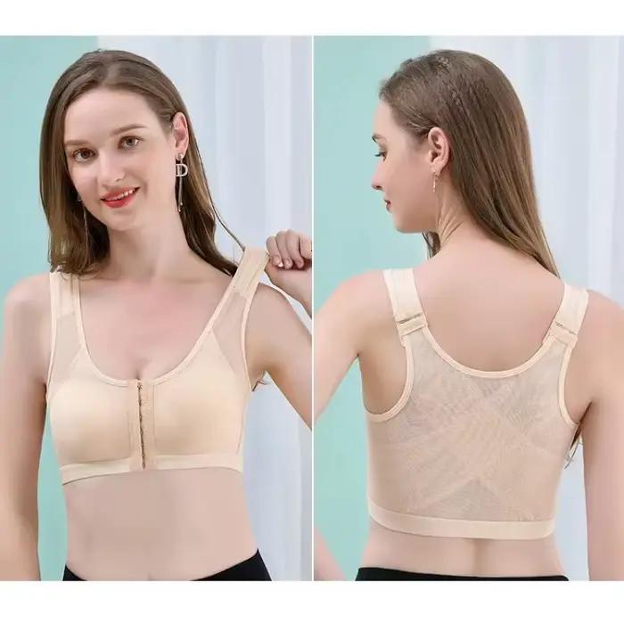 Soutien-gorge de sport de grande taille sans coussinets rassemblés sans anneau en acier tissu en Nyl