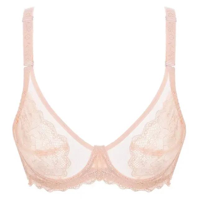 Soutien-gorge transparent pour femmes, sous-vêtements en dentelle ultra fine