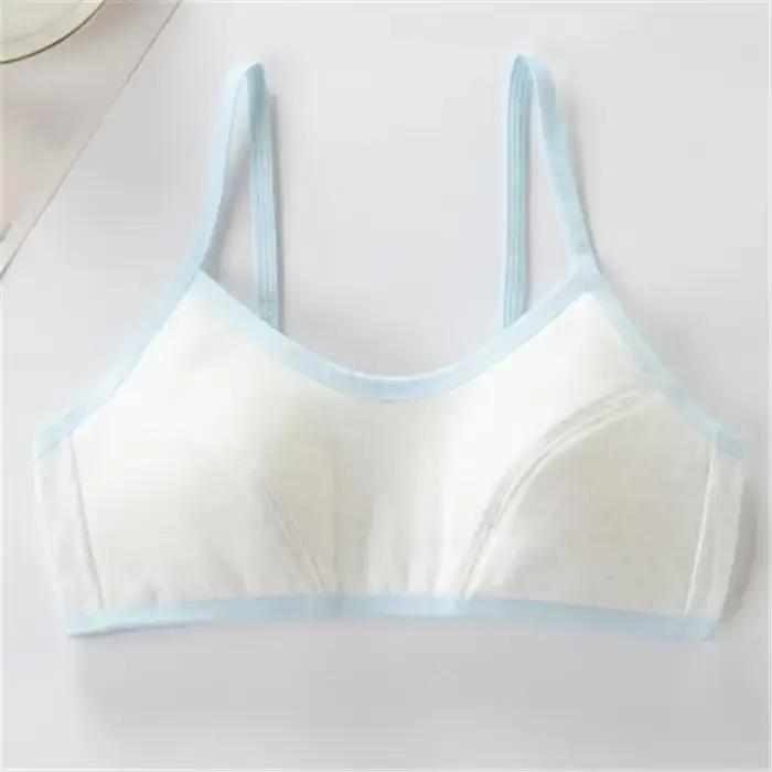 Soutien-gorge à bretelles fines sans anneau en acier, confortable pour filles, Simple, en coton, Ant