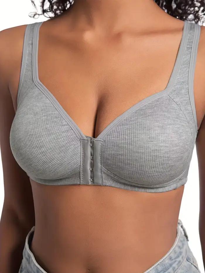 Soutien-gorge à fermeture avant pour femmes, sans armatures, couvrant entièrement la poitrine, à bon