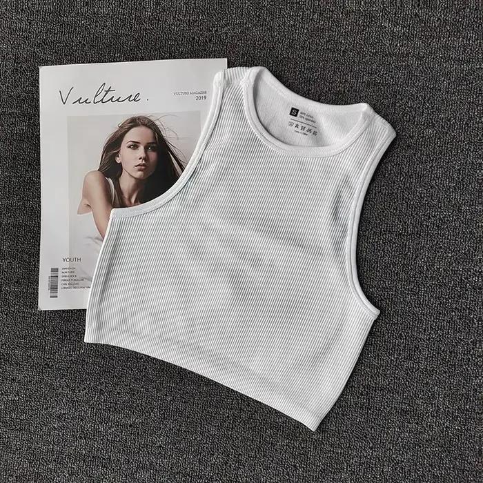 Soutien-gorge de sport dos nageur pour femme, séchage rapide, respirant, sans manches, haut court, i