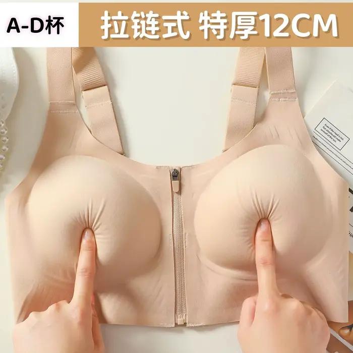 Soutien-gorge à fermeture avant, ultra-épais 12 cm, push-up pour petites poitrines, anti-affaissemen
