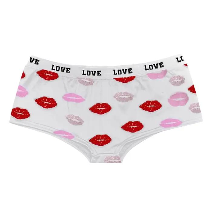 Culotte de saint-valentin pour femmes, sous-vêtements respirants, confortables, mignons, slips pour 