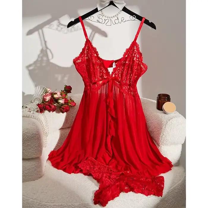 Robe Ultra-courte transparente, Lingerie Sexy, légère, décolleté en V profond, vêtements de nuit, py