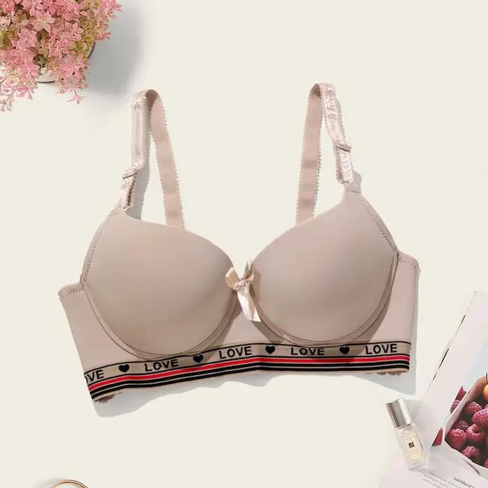 BEAUWEAR – soutien-gorge de Sport à rayures avec lettres imprimées, soutien-gorge Push Up avec fil, 