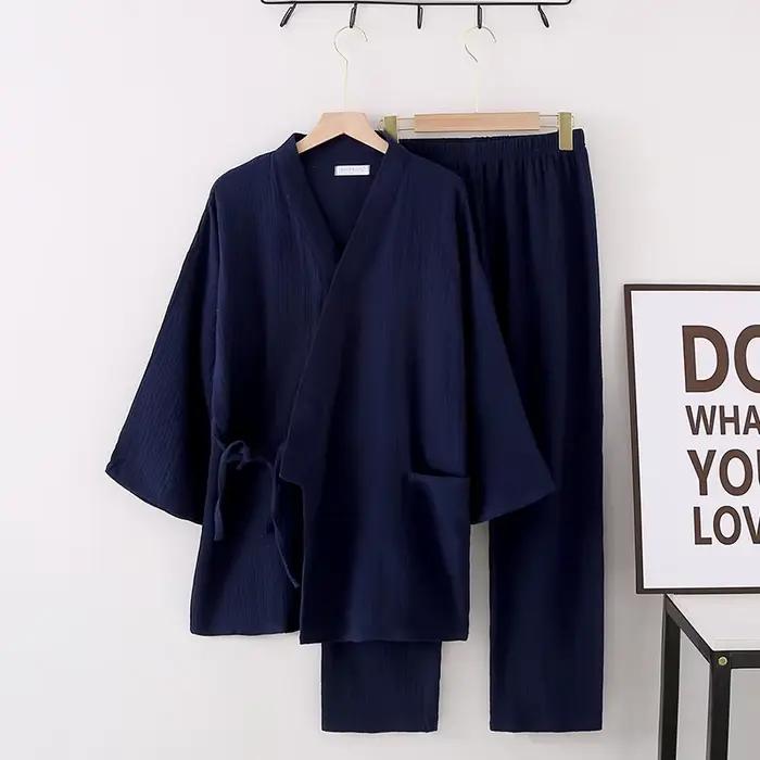 Ensemble de pyjama en gaze de coton pour femme, robe bandage, pantalon Y +, surintendant décontracté