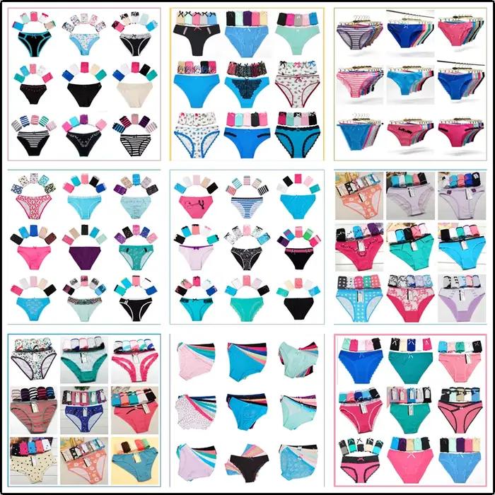 Culotte en coton pour femmes, sous-vêtements sexy en dentelle, ensemble de slips, lingerie pour fill