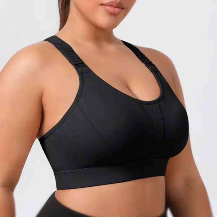 Soutien-gorge de sport grande taille pour femme, haute tenue, antichoc, bretelles réglables, soutien