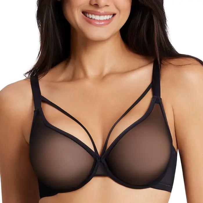 Offres spéciales femmes soutien-gorge Transparent maille Ultra mince voir à travers haute élastique 
