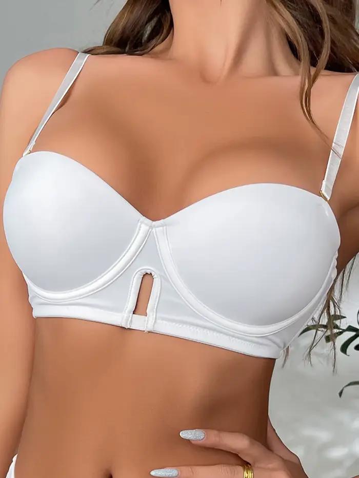 Soutien-gorge push-up lisse à armatures souples Soutien-gorge push-up latéral 1/2 tasse avec soutien