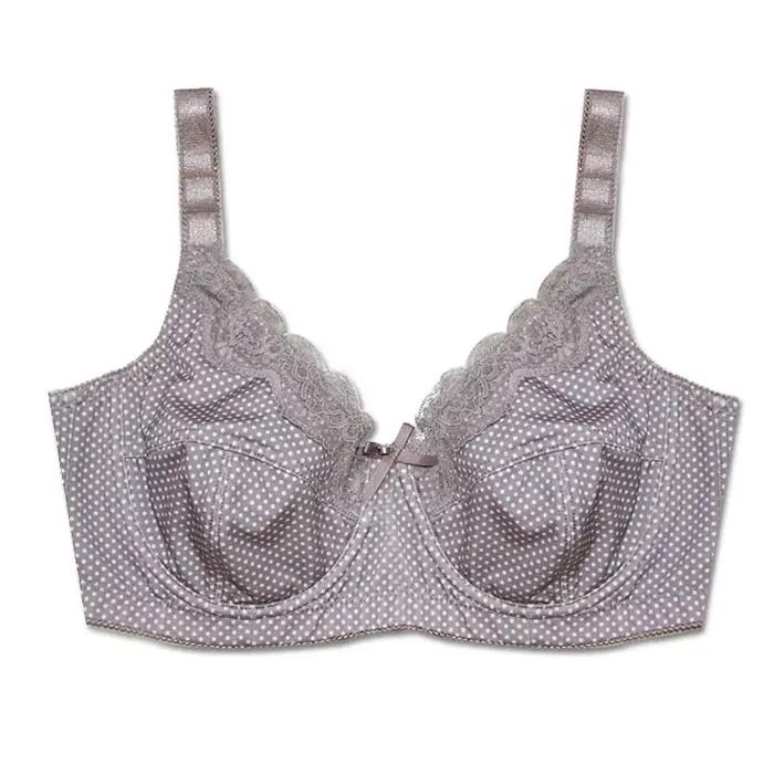 Soutien-gorge Sexy grande taille à pois pour femmes, haute qualité, marron/gris/noir/36-46/C-G, D029