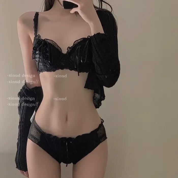 Ensemble de soutien-gorge princesse Lolita pour fille, dentelle pure luxure, rassemblement sexy, ant