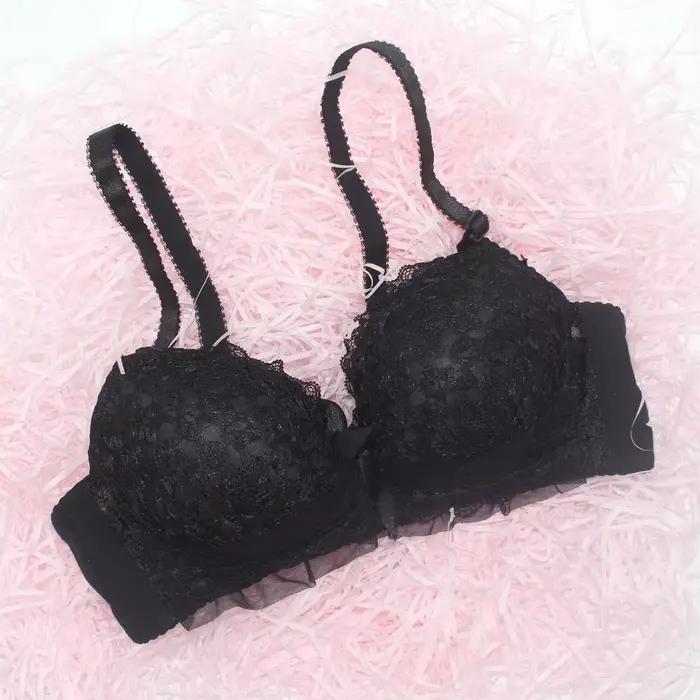 Soutien-gorge push-up en dentelle pour femme, sous-vêtements, haut sans fil, grande taille, haut de 
