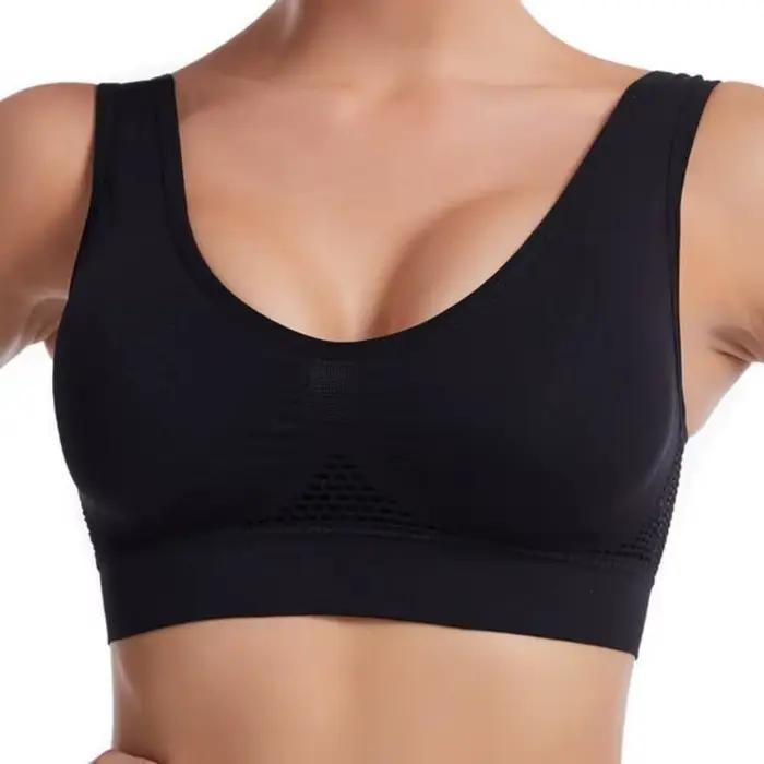 S-7XL grande taille grille trous d'air soutien-gorge sport sans armatures sous-vêtements pour femmes