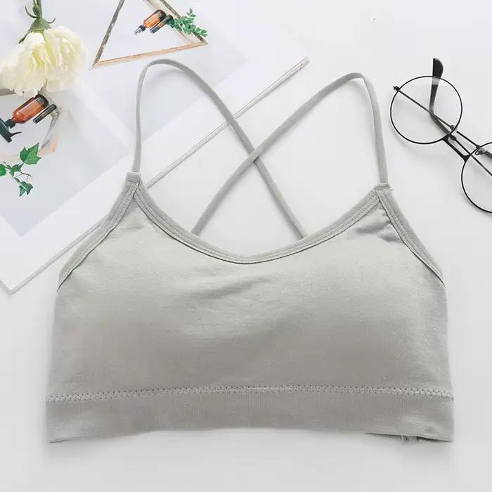 Soutien-gorge Push Up respirant à bretelles croisées pour femme, brassière de sport, yoga, gym, fitn