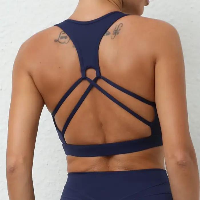 Soutien-gorge de sport push-up pour femme, idéal pour le yoga et l'entraînement, haut de sport, bral
