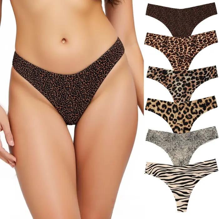 Culottes pour femmes, sans coutures, grande taille, une pièce, sexy, imprimé léopard, string, culott