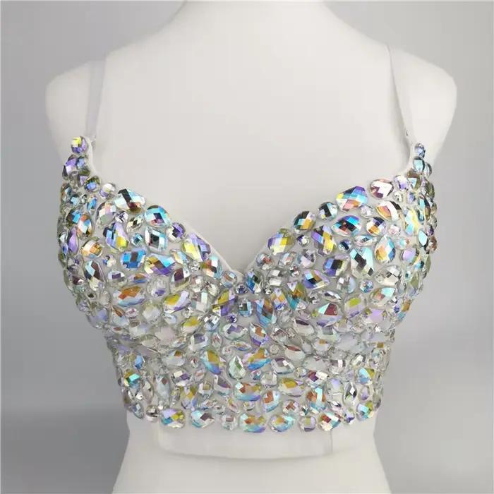 Bustier Steampunk avec Strass pour Femme, Corset Haut de Gamme, Soutien-Gorge Push Up, Lingerie Sexy