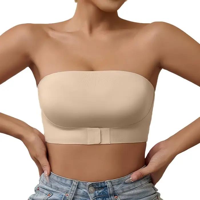 Soutien-gorge bandeau sans bretelles pour femme, antidérapant, sans armatures, sans couture, rembour