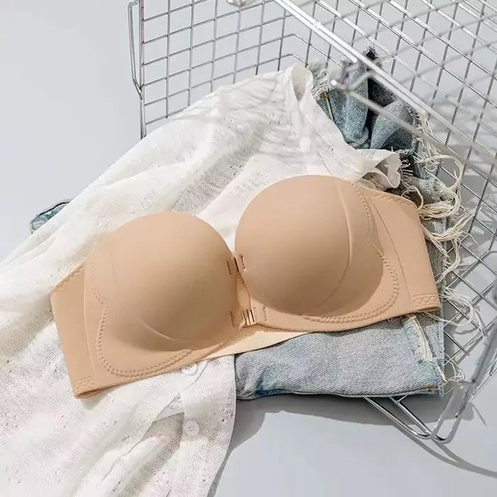 Soutien-gorge antidérapant sans bretelles pour femmes, avec petits seins, boucle avant, conception f