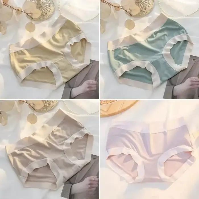 Lot de 4 culottes pour femmes, sous-vêtements en modal, confortables, sans couture, lingerie sexy, s