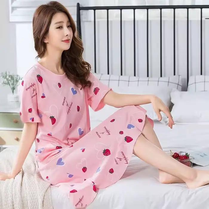 Chemise de nuit à manches courtes pour dames, vêtements d'intérieur pour étudiantes, jupe longue, ro