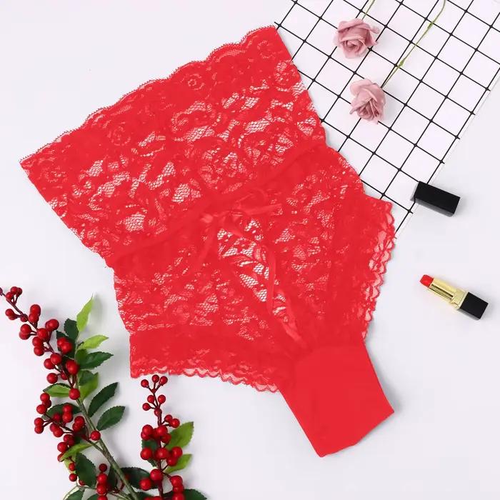 Ensemble de lingerie et culotte en dentelle pour femmes, culotte en nylon, culotte transparente, lin