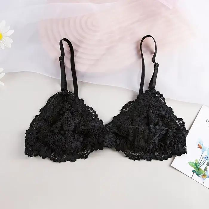Soutien-gorge en dentelle pour femmes, sous-vêtements fins et transparents, Lingerie Sexy, Bralette 