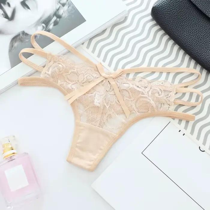 Culotte sexy en dentelle florale pour femme, string G, lingerie, sous-vêtements plus riches que Brag