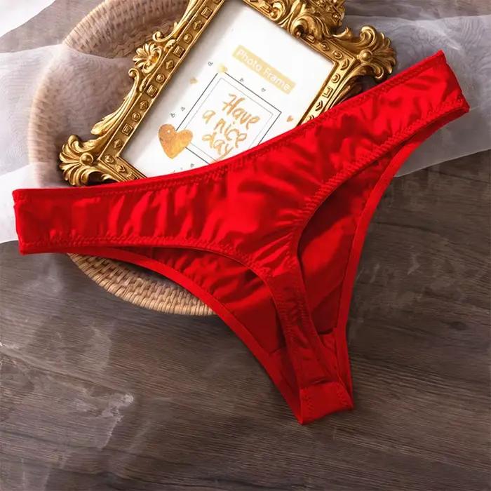 Culottes confortables et extensibles pour femmes, taille basse, en soie glacée douce pour la peau, c