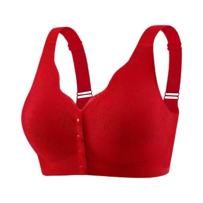 Soutien-gorge imprimé tendance à ouverture frontale avec boucle, anti-affaissement, dos élégant, en 