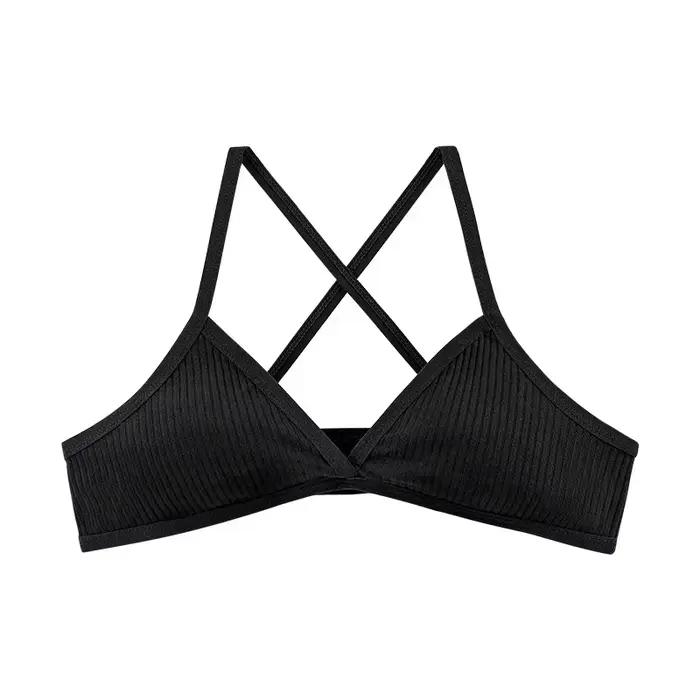 Soutiens-gorge en coton confortables pour femmes, style fin, bralette sans doublure, sexy, coupe tri