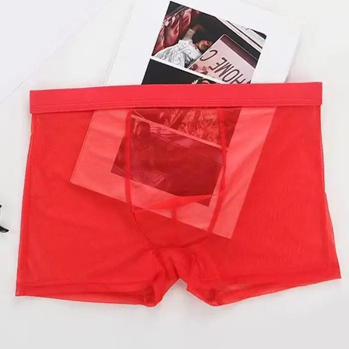 Boxer transparent taille basse, sous-vêtements transparents, culotte sexy, lingerie intime