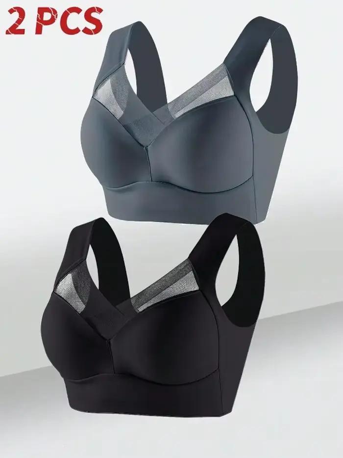 2 pièces femmes dentelle Sport soutiens-gorge grande taille sans couture soutien-gorge Bralette dos 