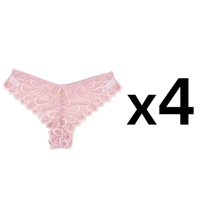 4 pièces/lot femmes dentelle Sexy culottes sous-vêtements femmes caleçons couleur unie culotte trans
