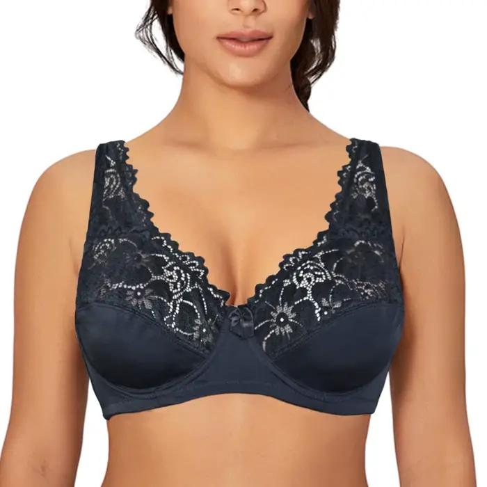 Soutiens-gorge pour femmes Lingerie haut femme dentelle soutien-gorge à armatures grande taille bras